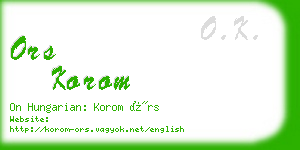 ors korom business card